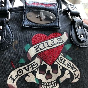 Ed Hardy Bag LoVe Kills Slowly  - Black Denim
